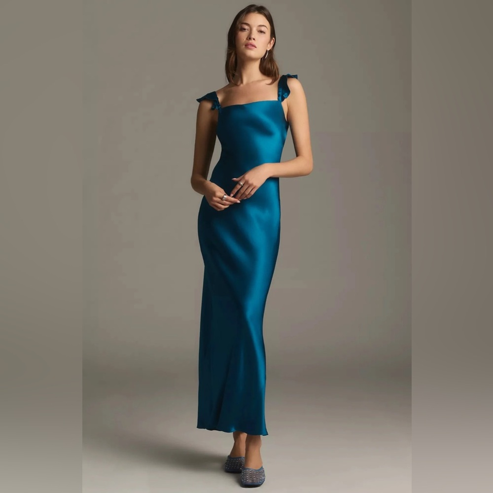 Anthropologie Flutter-Sleeve
Square-Neck Maxi Dress NWT Sz M